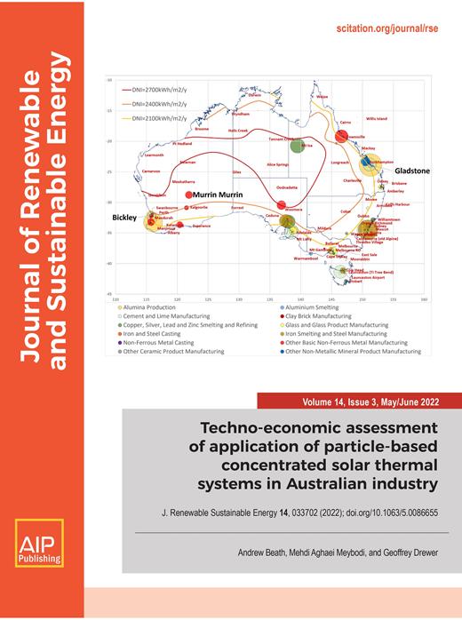 Journal of Renewable and Sustainable Energy Cover Image for Volume 14, Issue 3