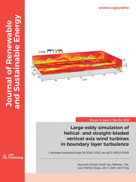 Journal of Renewable and Sustainable Energy Cover Image for Volume 14, Issue 5