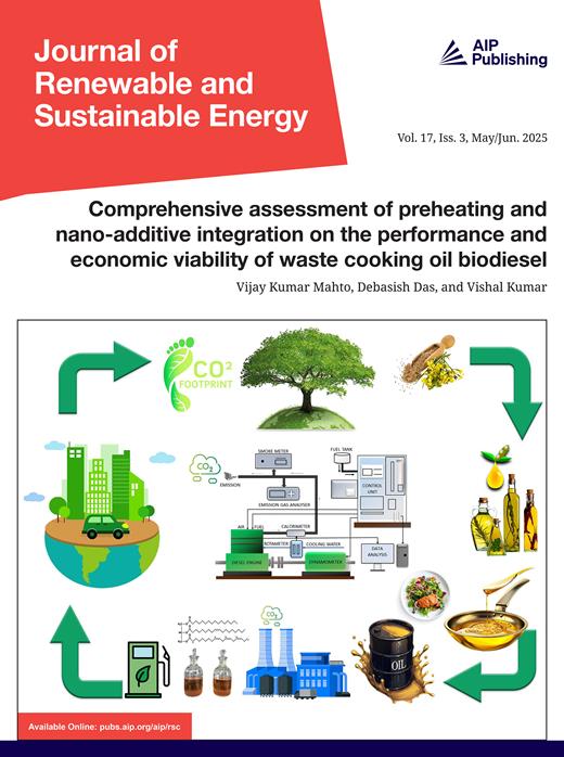 Journal of Renewable and Sustainable Energy Cover Image for Volume 17, Issue 3