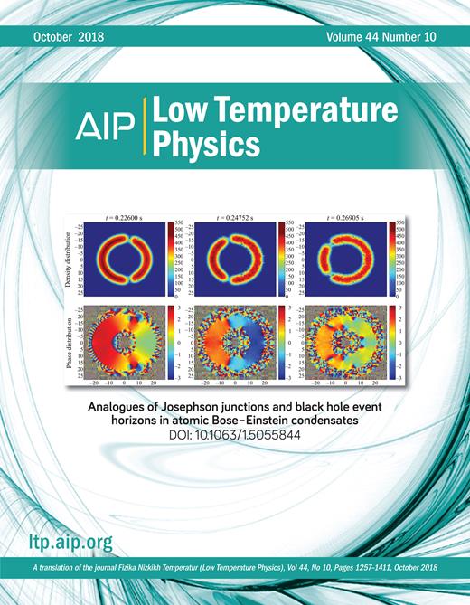 Low Temperature Physics Cover Image for Volume 44, Issue 10