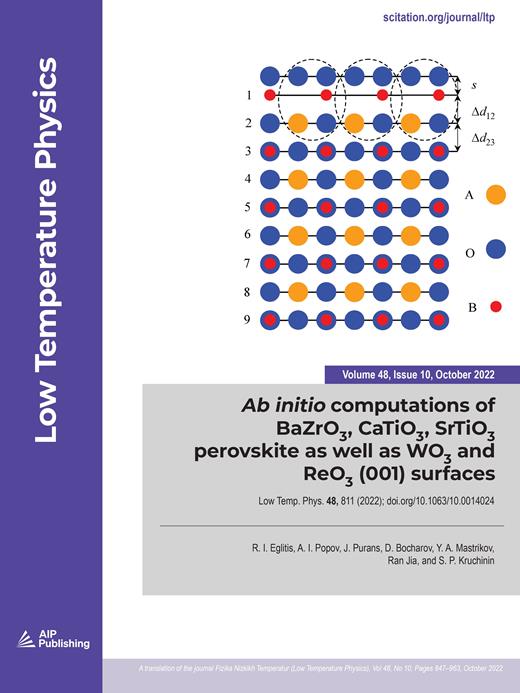Low Temperature Physics Cover Image for Volume 48, Issue 10