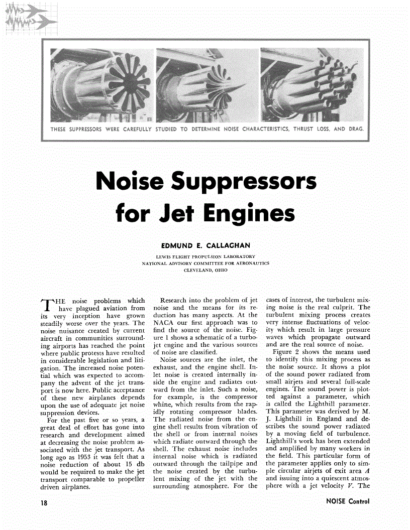 Noise Suppressors for Jet Engines Noise Control AIP Publishing