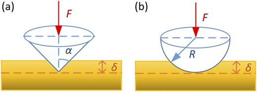 FIG. 3. (a) Sneddon model. (b) DMT model.