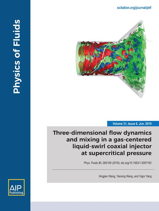 Physics of Fluids Cover Image for Volume 31, Issue 6