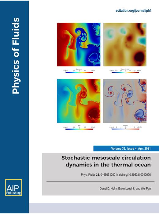 Physics of Fluids Cover Image for Volume 33, Issue 4
