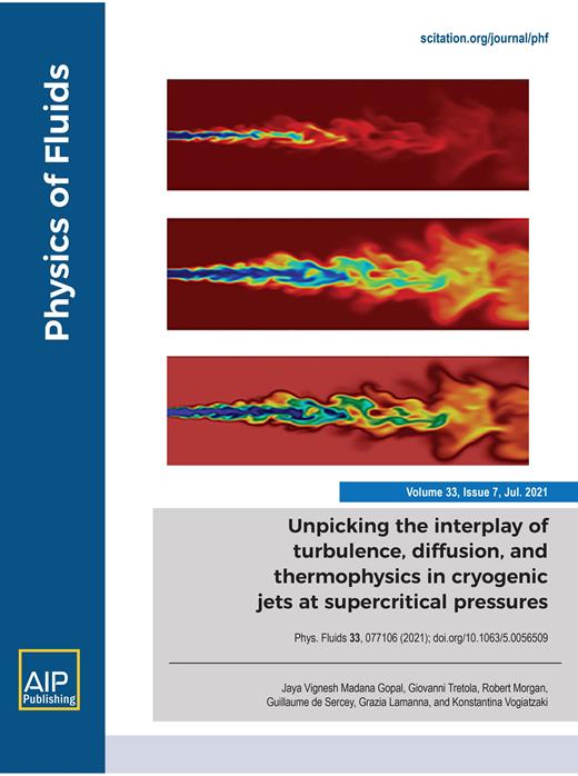 Physics of Fluids Cover Image for Volume 33, Issue 7