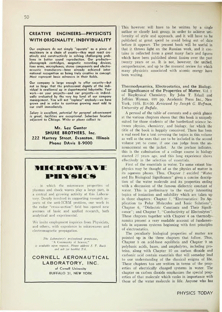 First page of <italic>Thermodynamics, Electrostatics, and the Biological Significance of the Properties of Matter</italic>