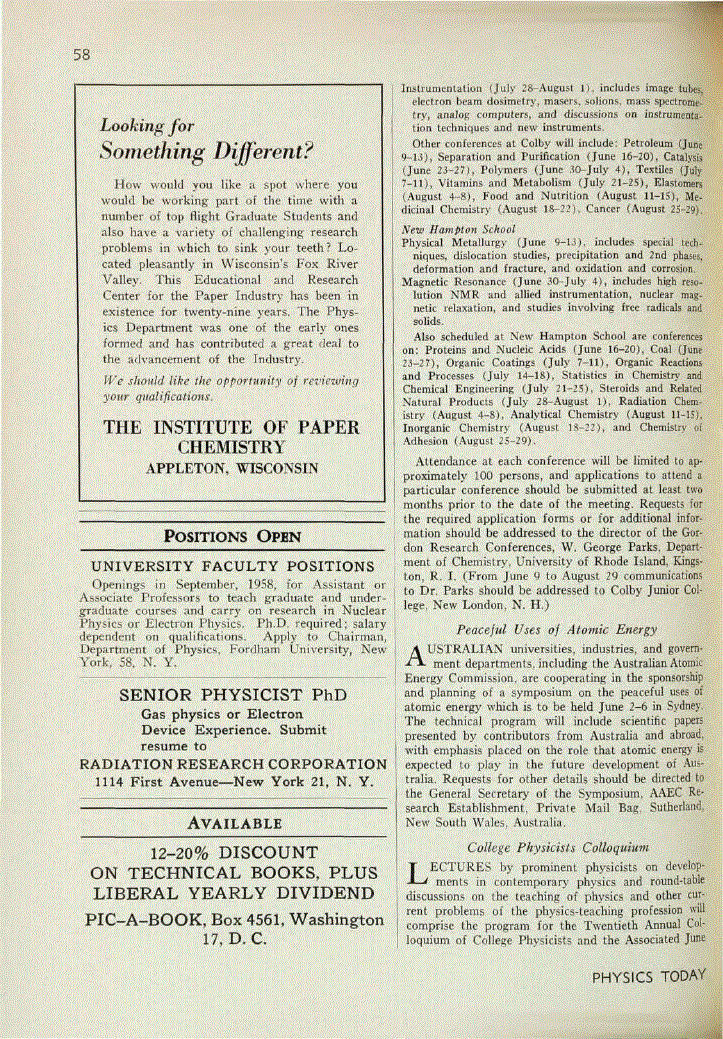 First page of College Physicists Colloquium