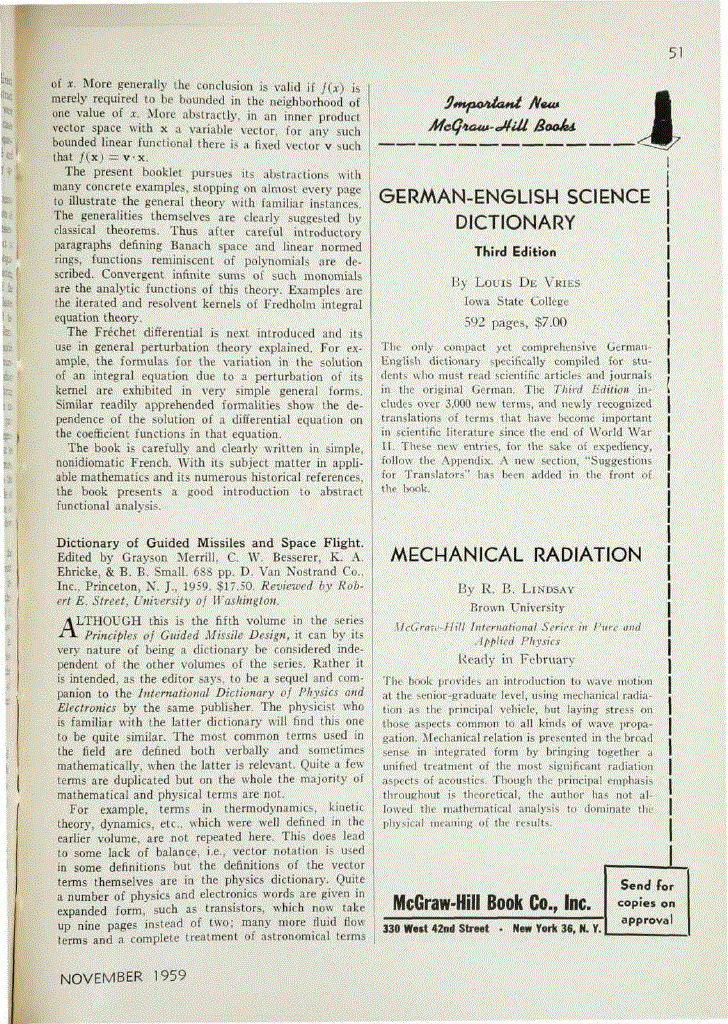 First page of <italic>Dictionary of Guided Missiles and Space Flight</italic>