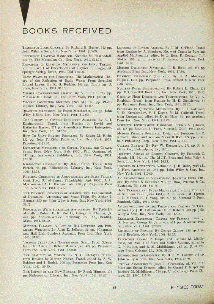 First page of <italic>Books Received</italic>
