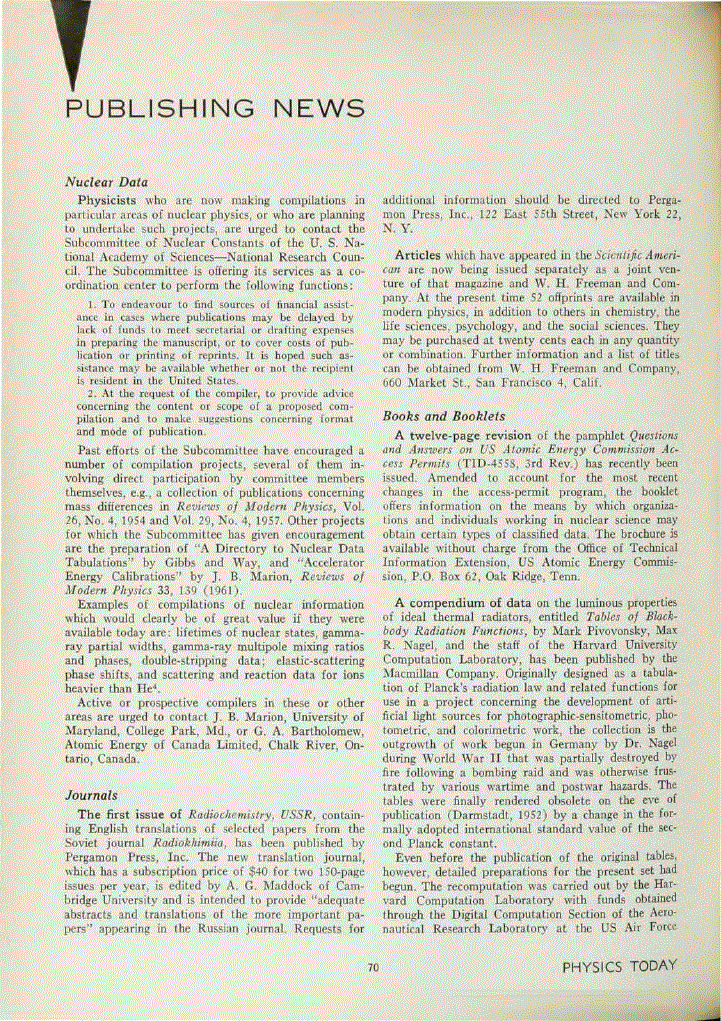 First page of Journals
