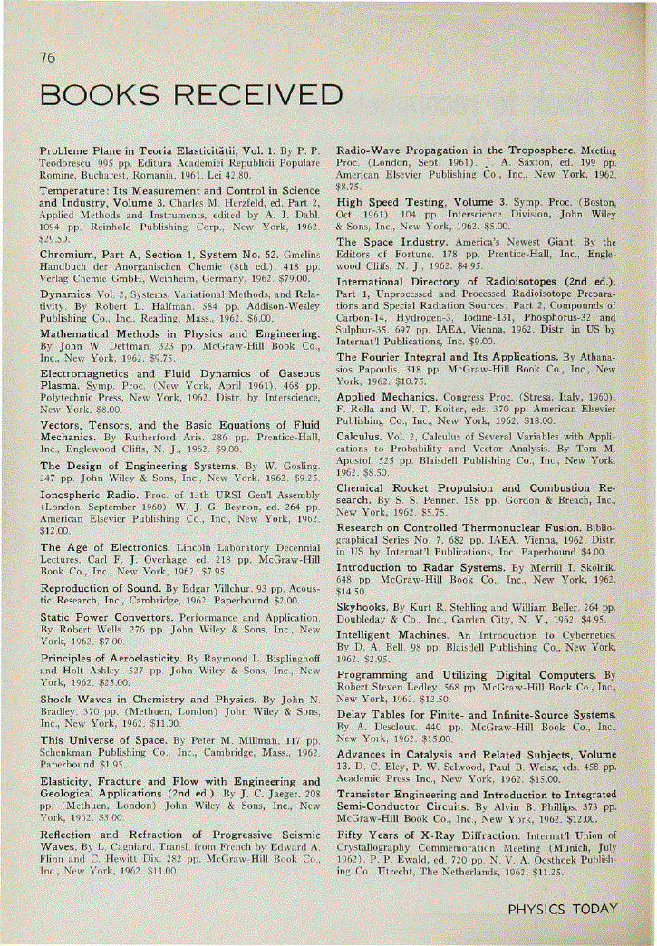 First page of <italic>Books Received</italic>