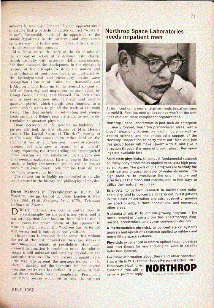 First page of <italic>Direct Methods in Crystallography</italic>