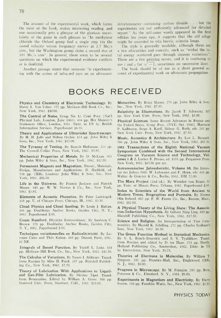 First page of <italic>Books Received</italic>