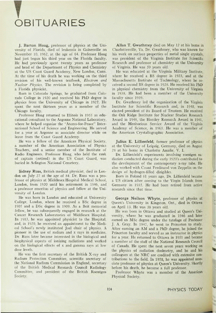 First page of J. Barton Hoag