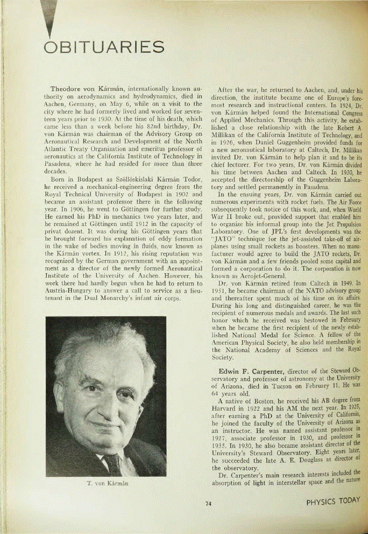 First page of Theodore von Kármán