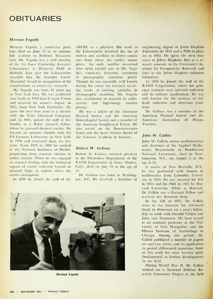 First page of Robert W. Gelinas