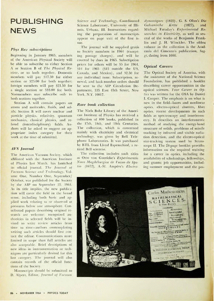 First page of Physics citation index