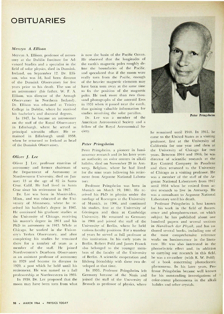 First page of Peter Pringsheim
