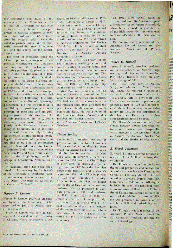 First page of Harvey B. Lemon