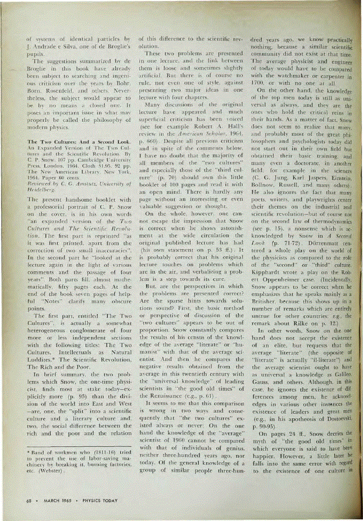 First page of <italic>The Two Cultures: And a Second Look</italic>