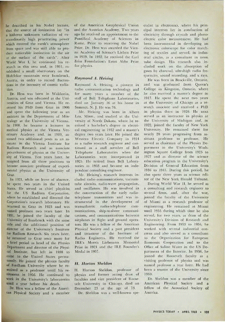 First page of H. Horton Sheldon