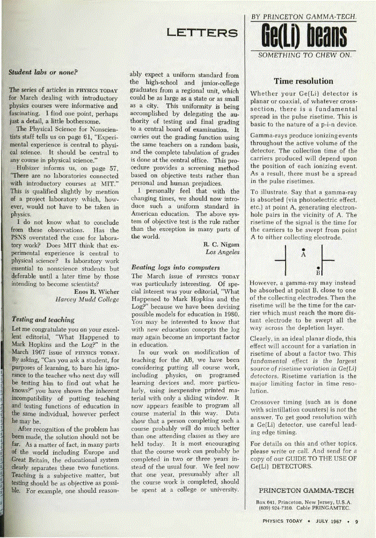 First page of Student labs or none?