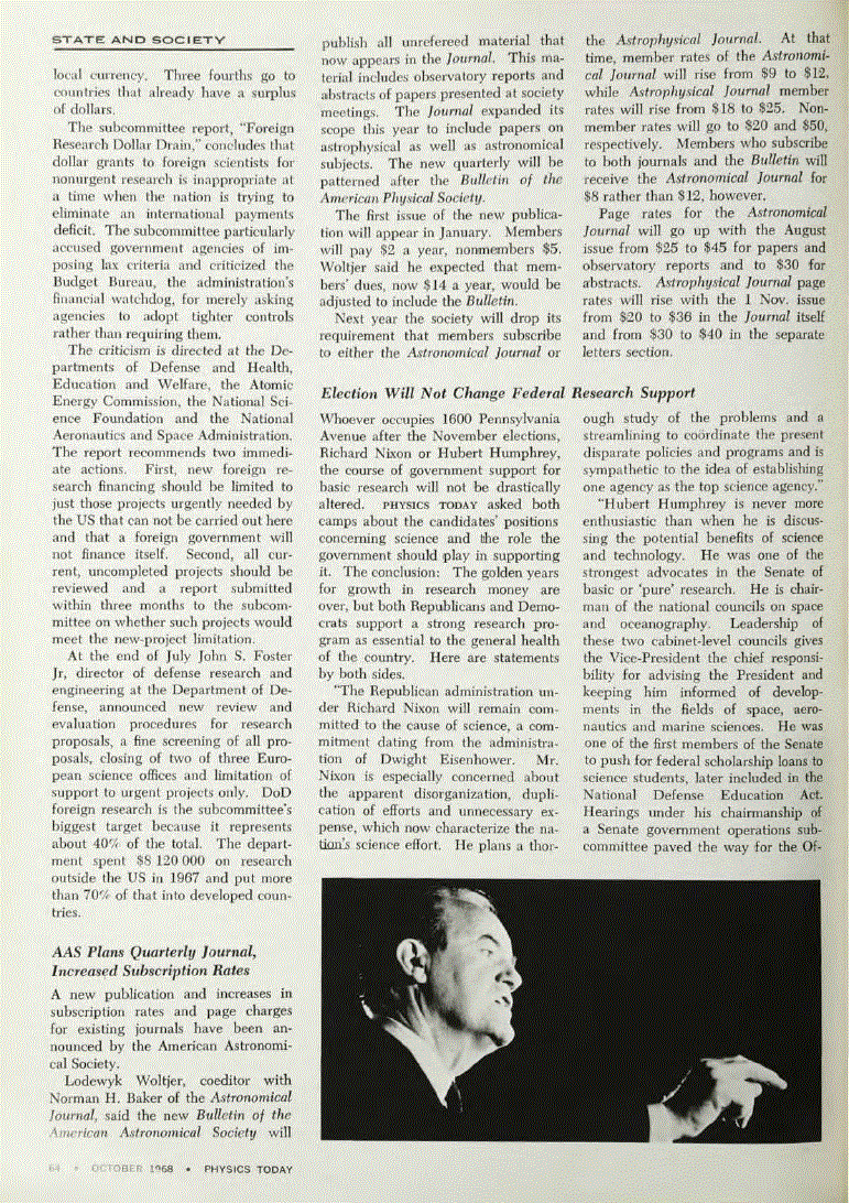 First page of AAS Plans Quarterly Journal, Increased Subscription Rates