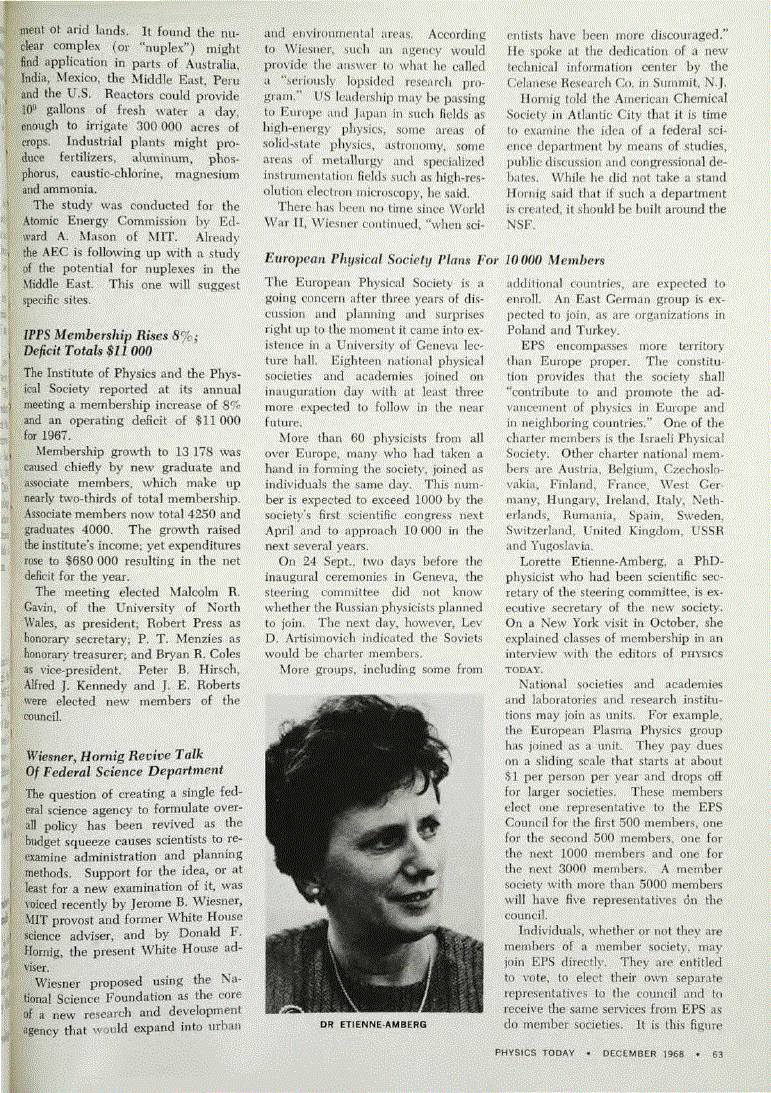 First page of Wiesner, Hornig Revive Talk Of Federal Science Department