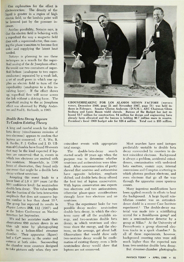 First page of Groundbreaking for Los Alamos Meson Factory