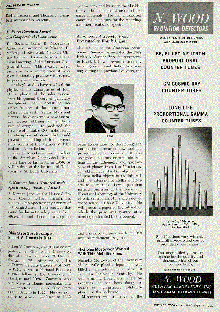 First page of McElroy Receives Award For Geophysical Discoveries