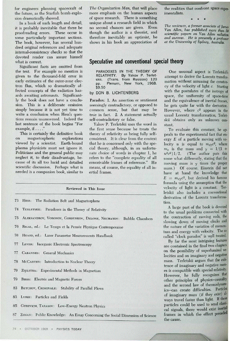 First page of <italic>Paradoxes in the Theory of Relativity</italic>