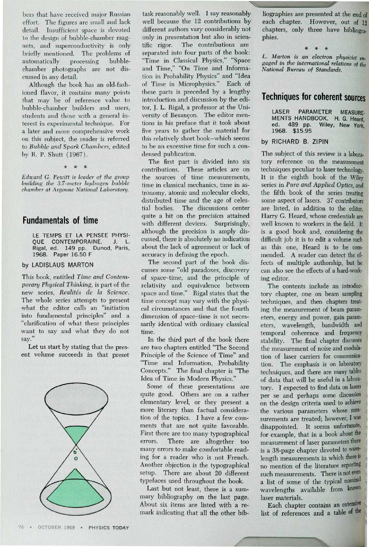 First page of <italic>Le Temps et la Pensee Physique Contemporaine</italic>