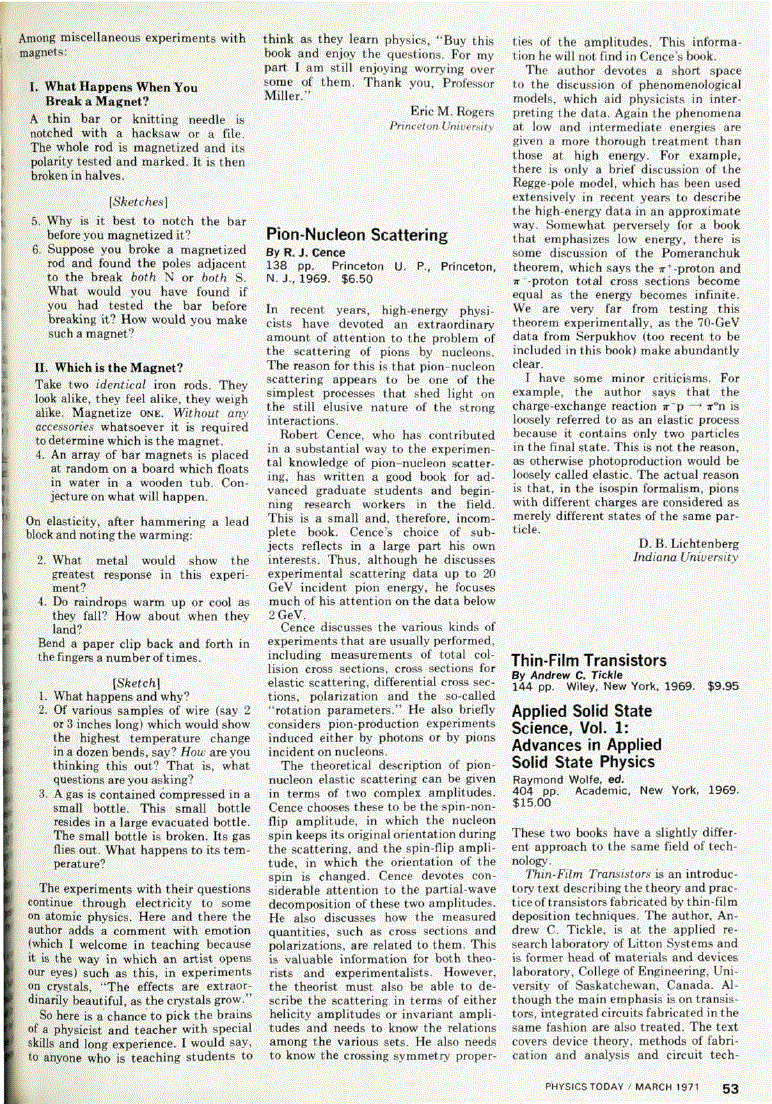 First page of <italic>Pion‐Nucleon Scattering</italic>