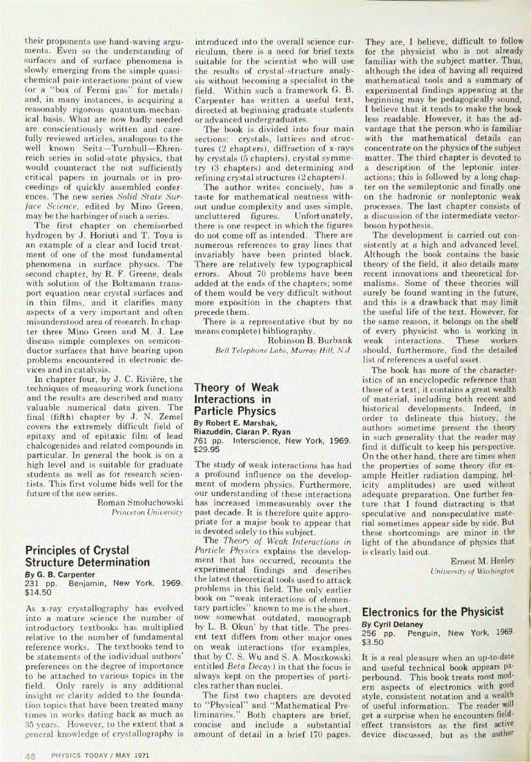 First page of <italic>Theory of Weak Interactions in Particle Physics</italic>