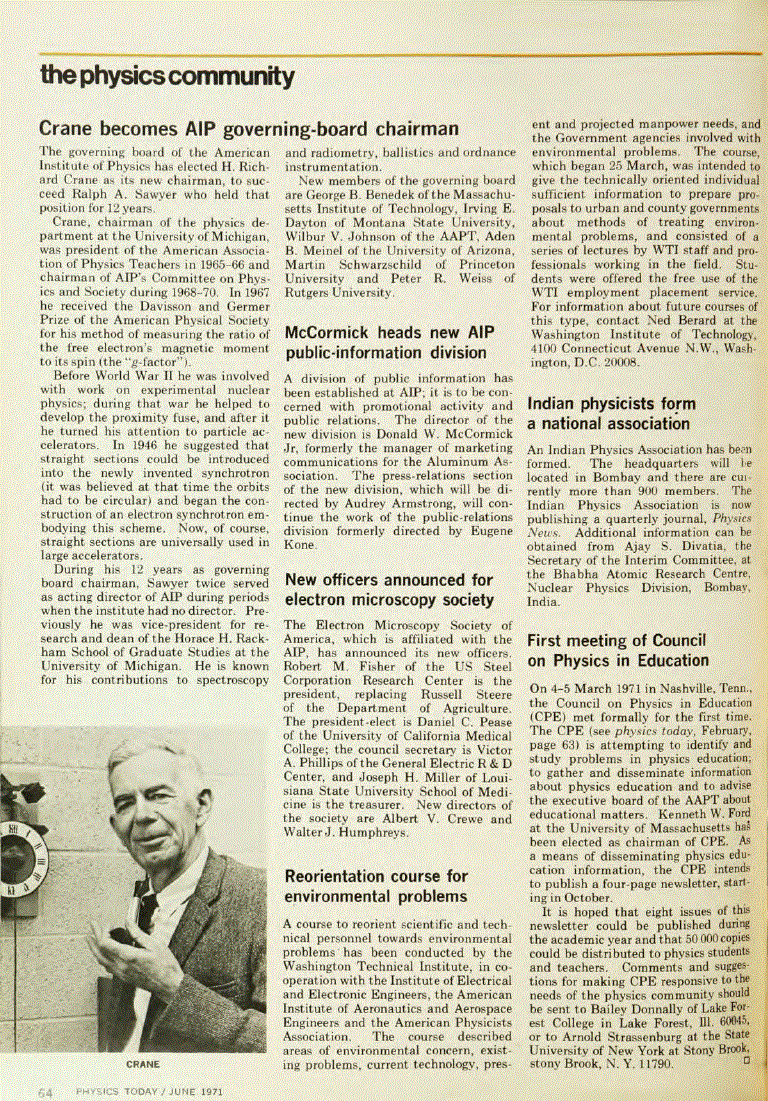 First page of Indian physicists form a national association
