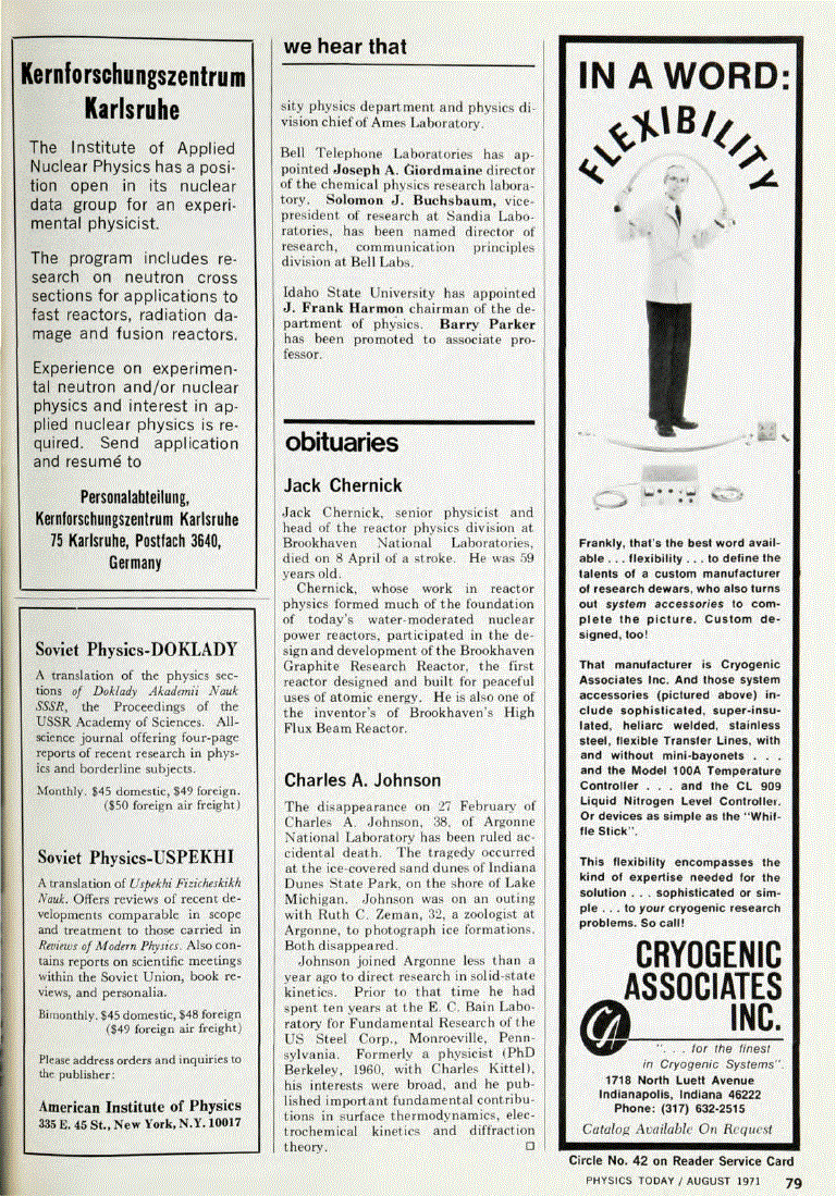 First page of Charles A. Johnson