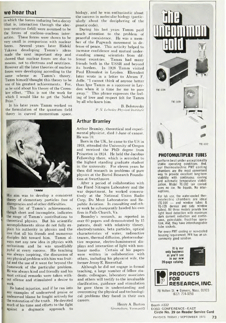 First page of Arthur Bramley