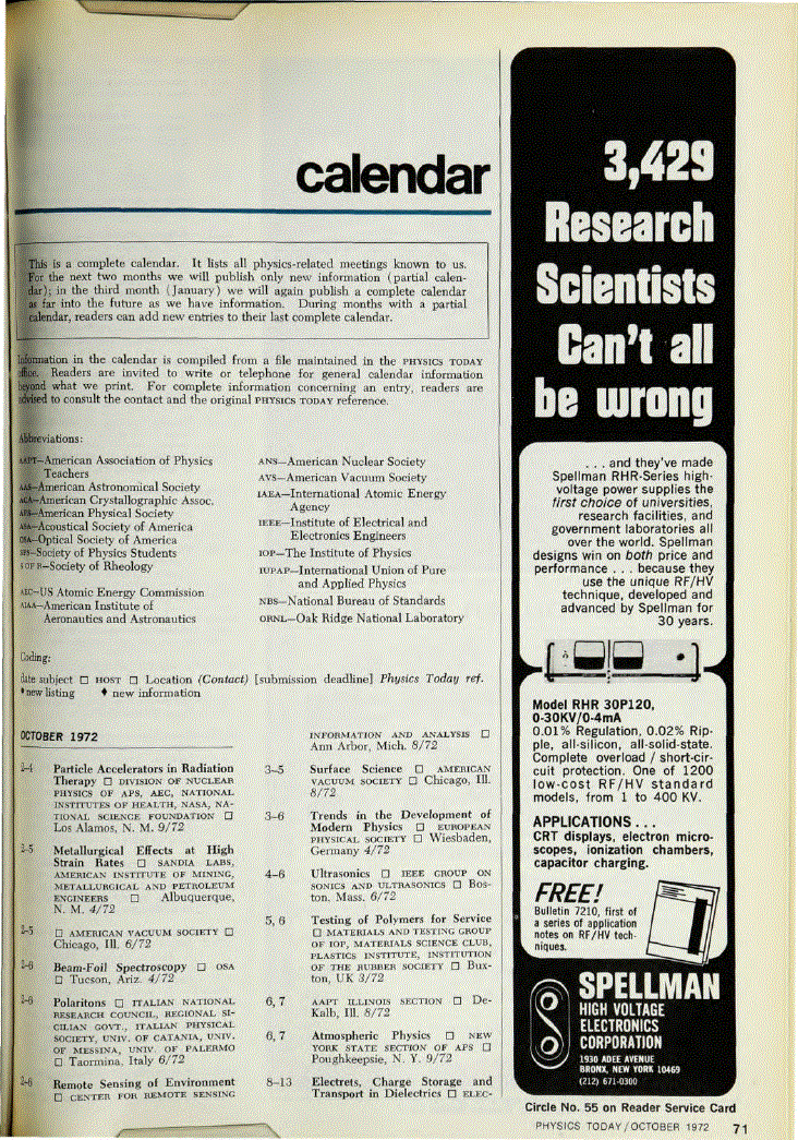 First page of Calendar