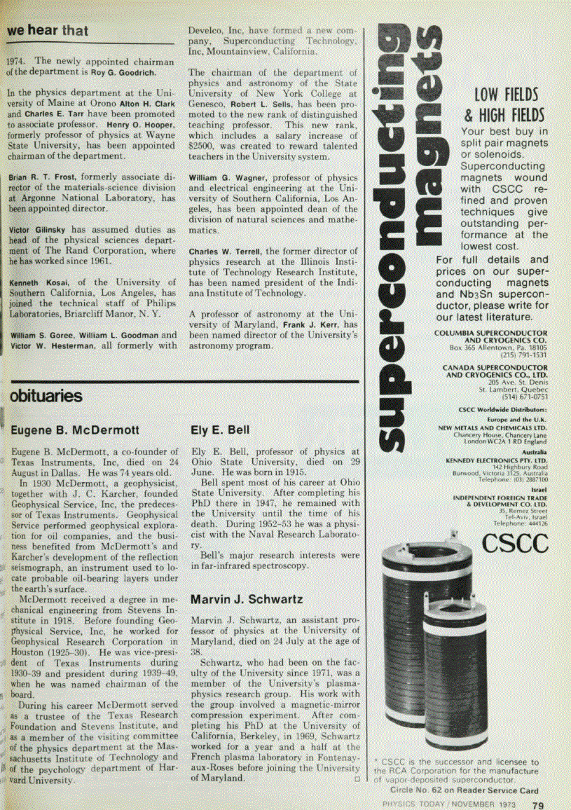 First page of Marvin J. Schwartz