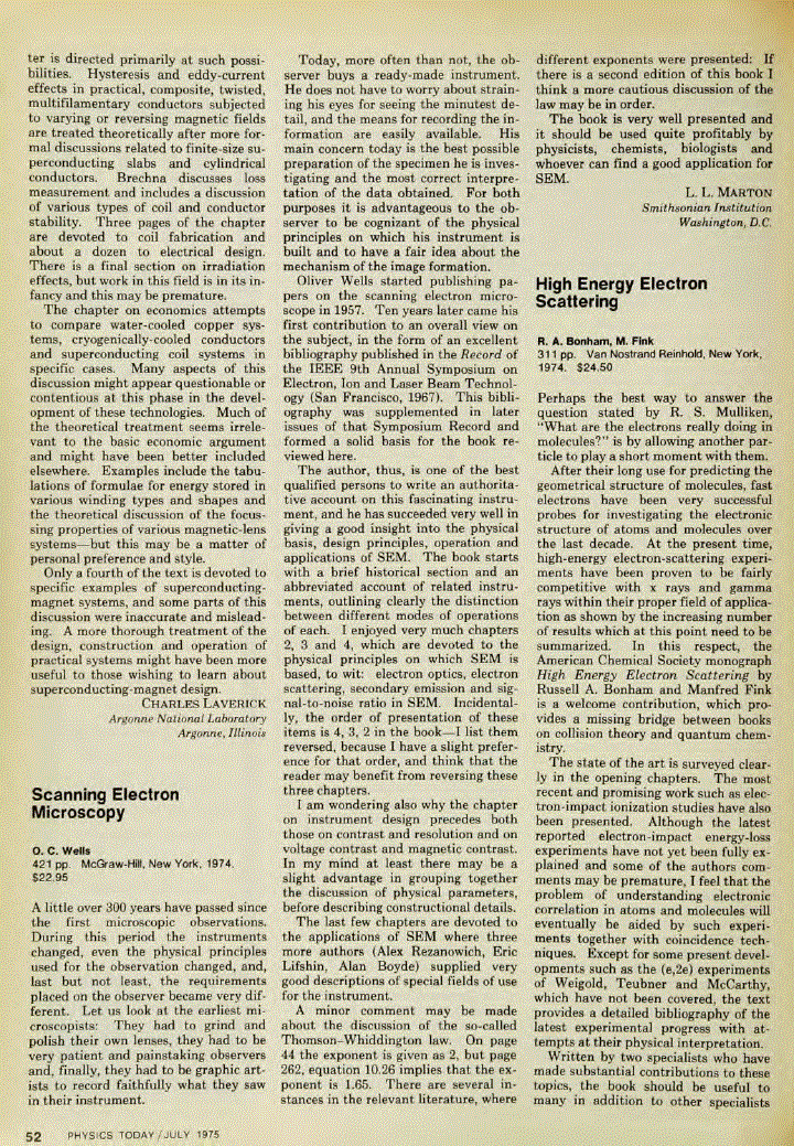First page of <italic>High Energy Electron Scattering</italic>