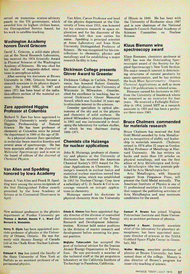 First page of Chemists cite Huizenga for nuclear applications