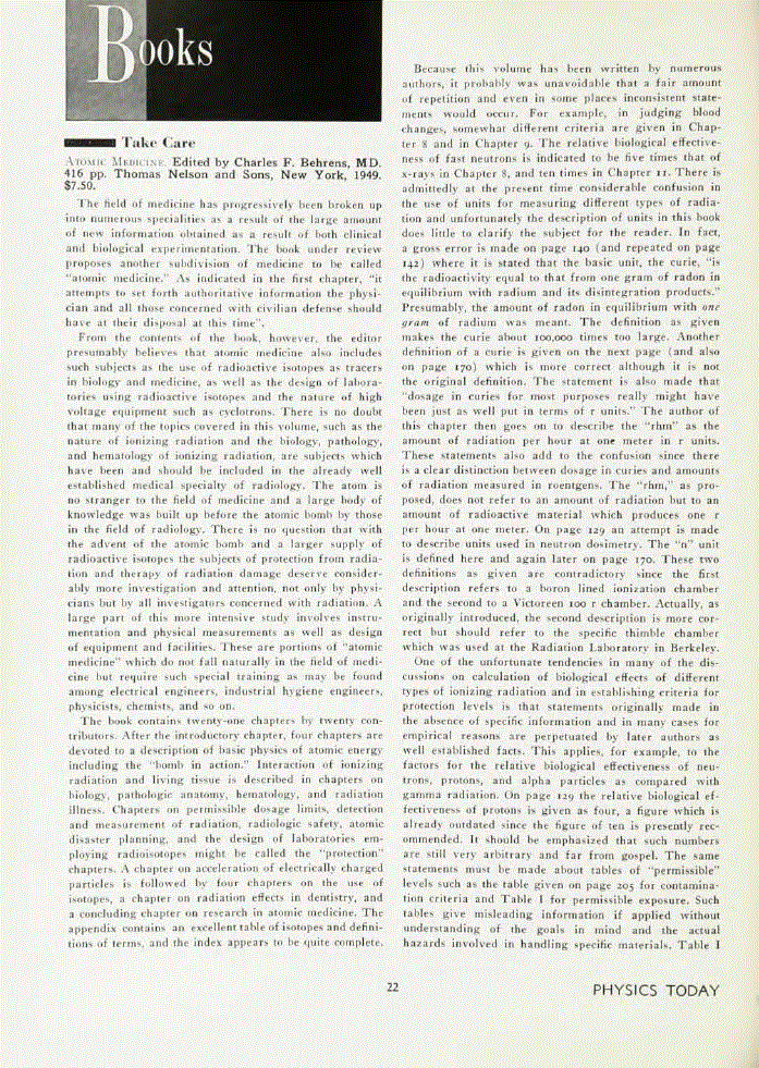 First page of <italic>Atomic Medicine</italic>