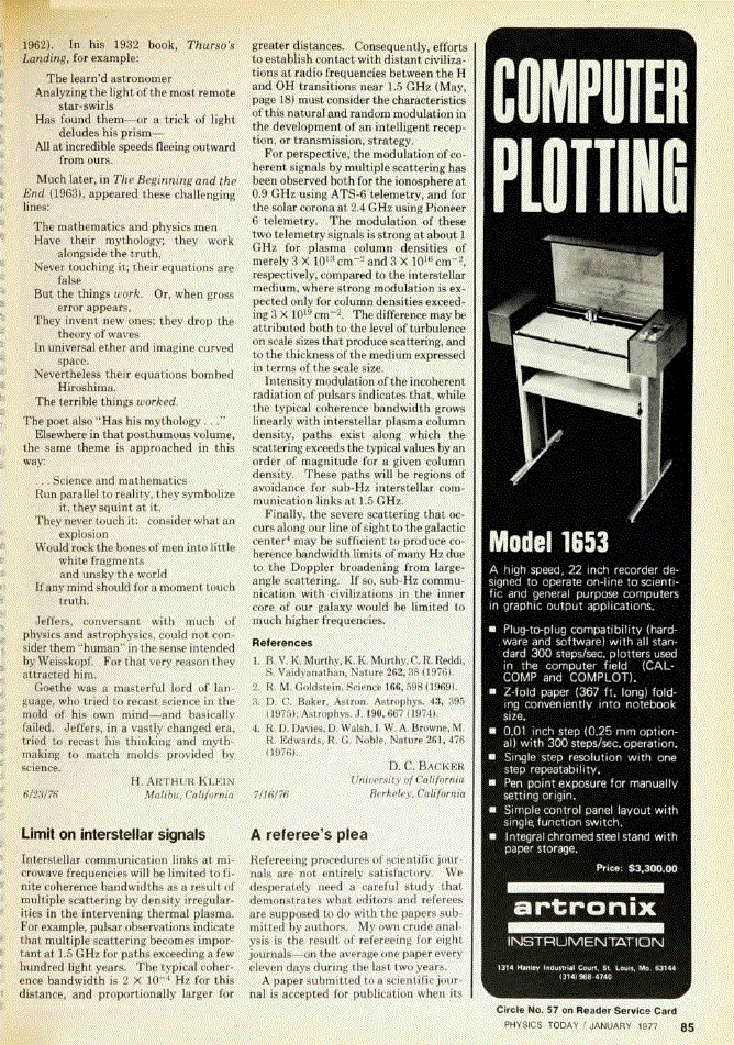 First page of Limit on interstellar signals