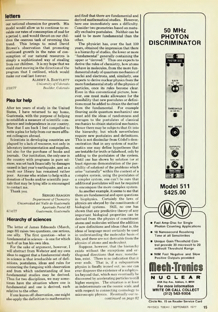 First page of Hierarchy of sciences