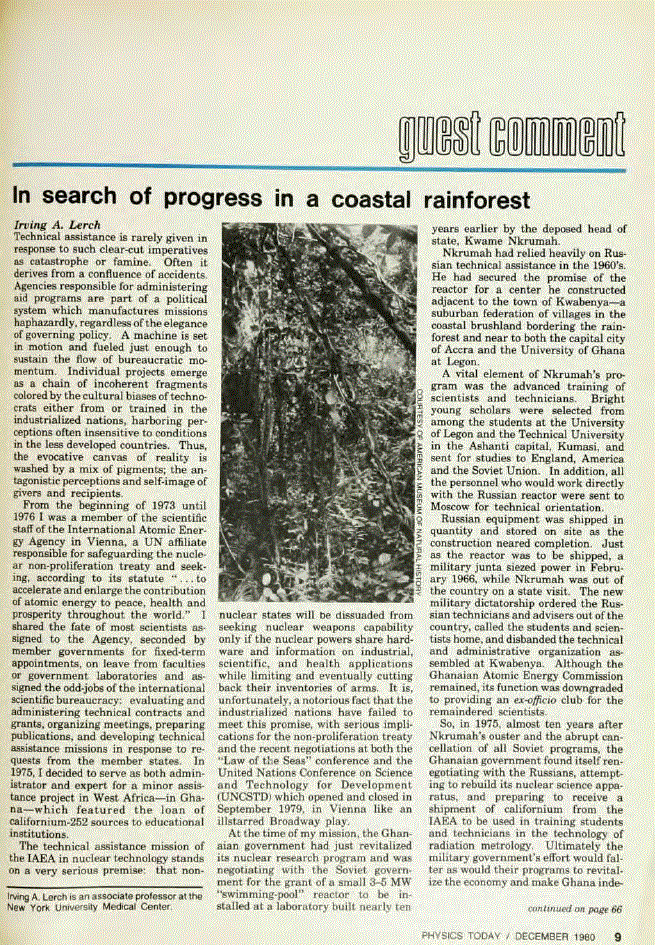 First page of In search of progress in a coastal rainforest