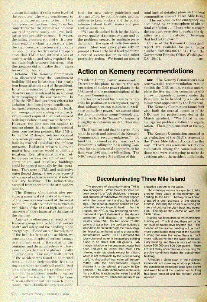 First page of Action on Kemeny recommendations
