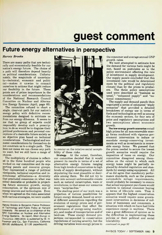 First page of Future energy alternatives in perspective