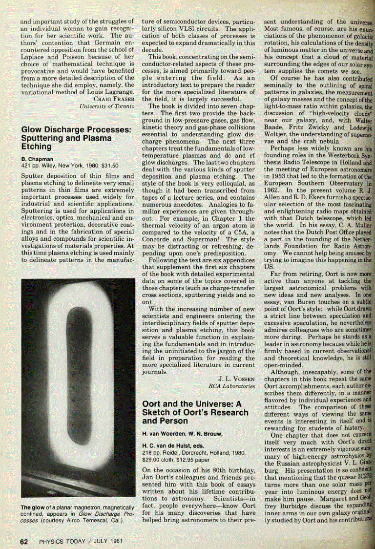 First page of <italic>Glow Discharge Processes: Sputtering and Plasma Etching</italic>