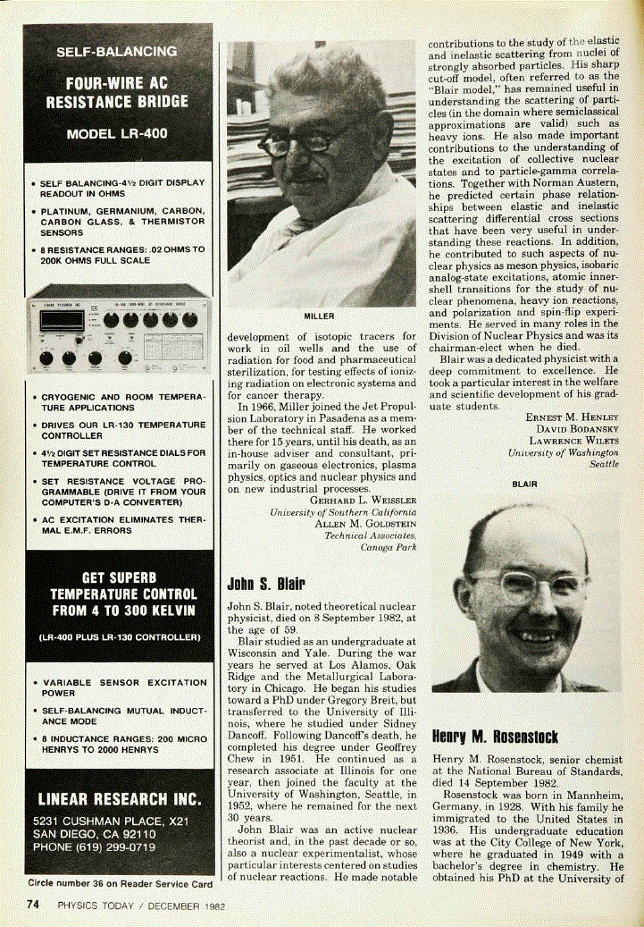 First page of Henry M. Rosenstock
